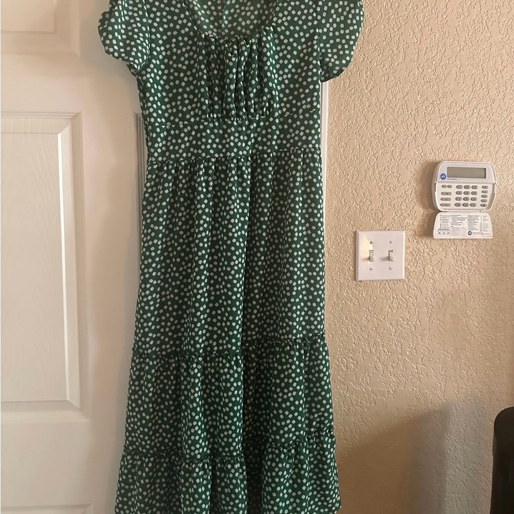 Green Polka Dot Maxi Dress